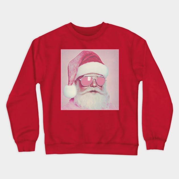 Retro vintage pink Santa Claus Crewneck Sweatshirt by Sobalvarro